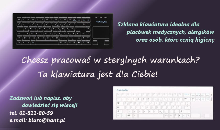 HANT- klawiatury szklane, medyczne